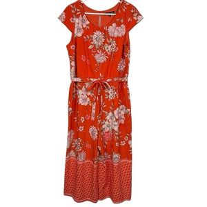 Chris McLaughlin Orange Floral Wide Leg Belted Jumper – Size 16